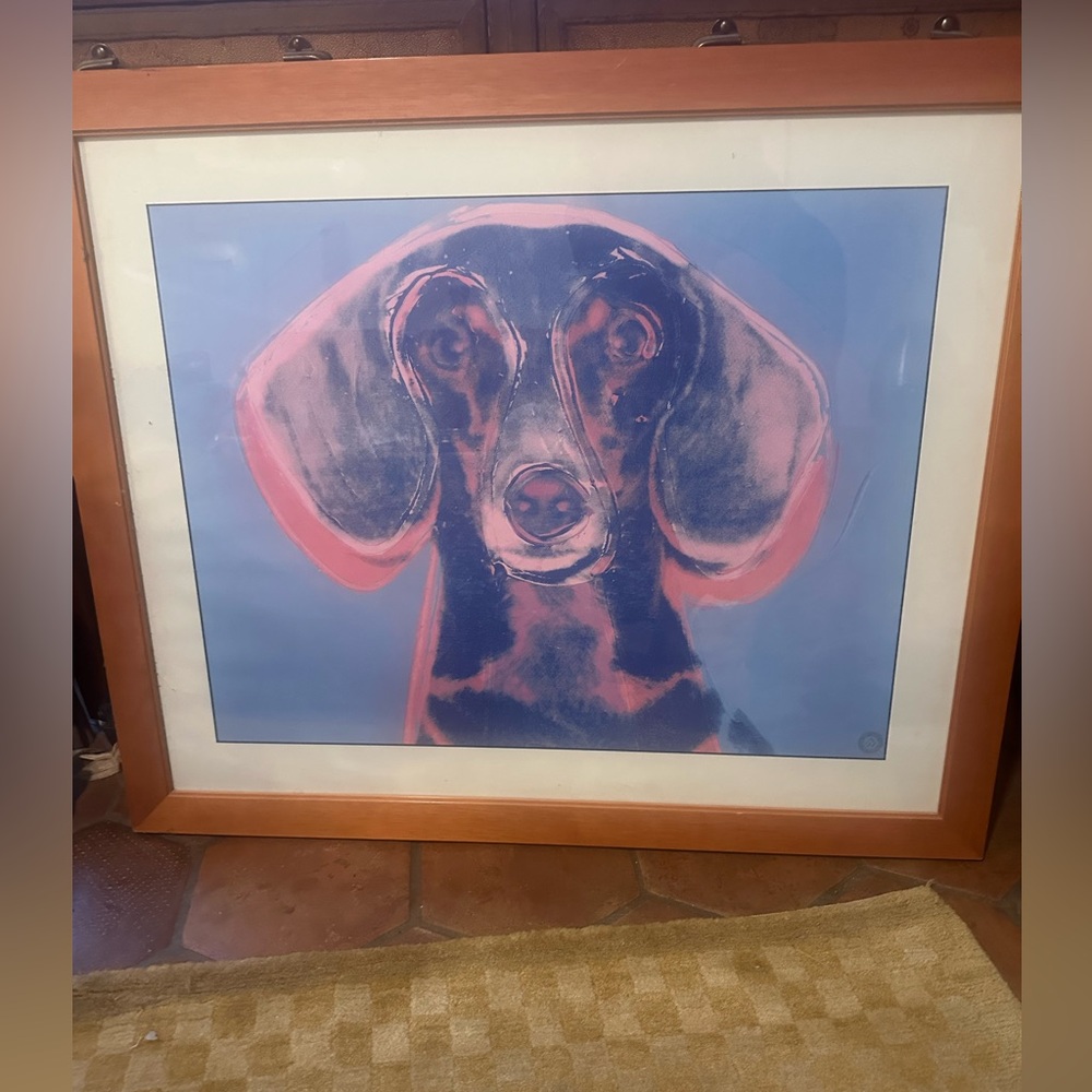 ❤️Andy Warhol Foundation vintage print framed art poster Portrait of Maurice dog